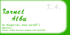 kornel albu business card